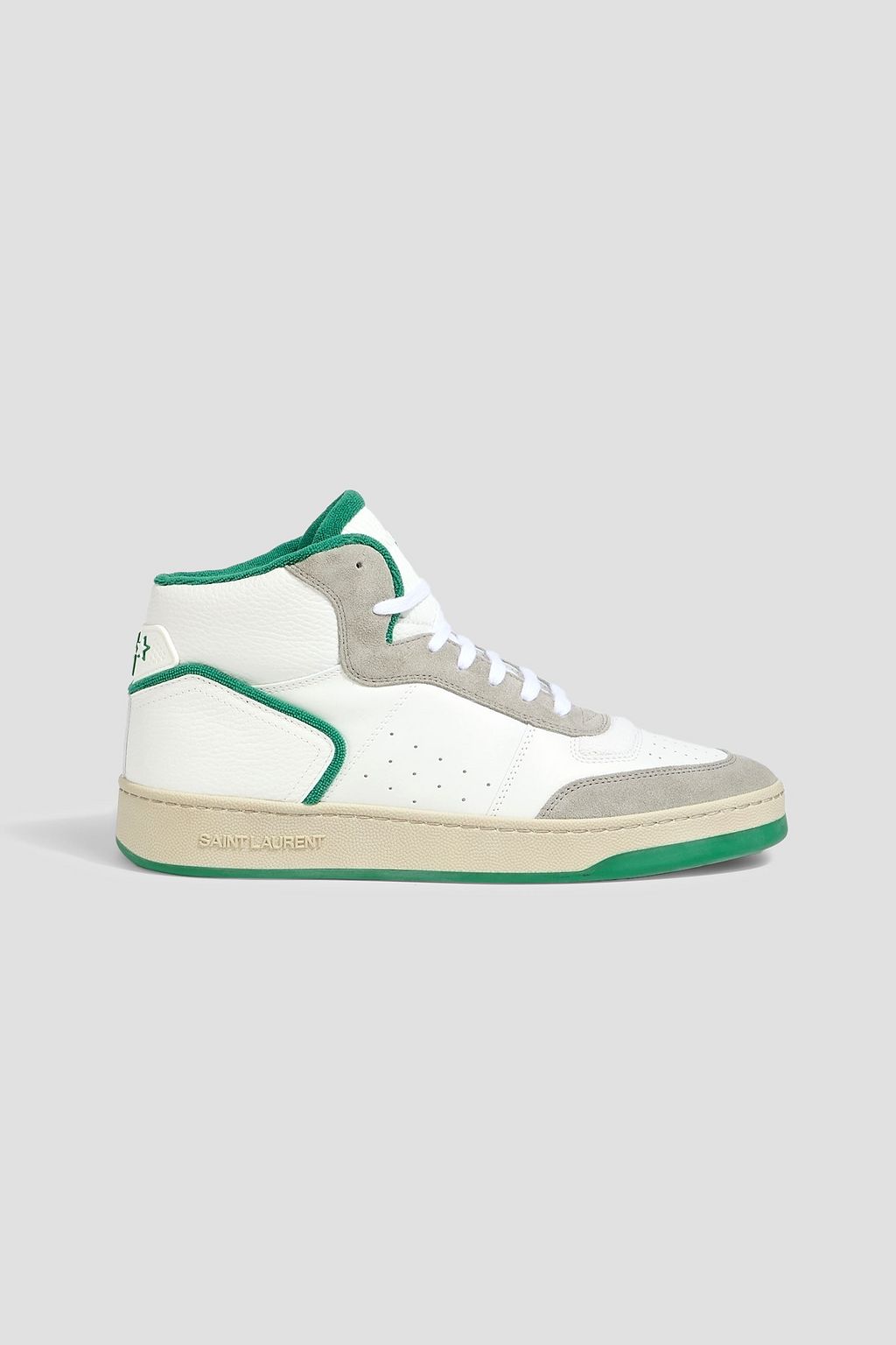 SAINT LAURENT SL/80 smooth and pebbled-leather high-top sneakers SAINT LAURENT SL/80 smooth and pebbled-leather high-top sneakers