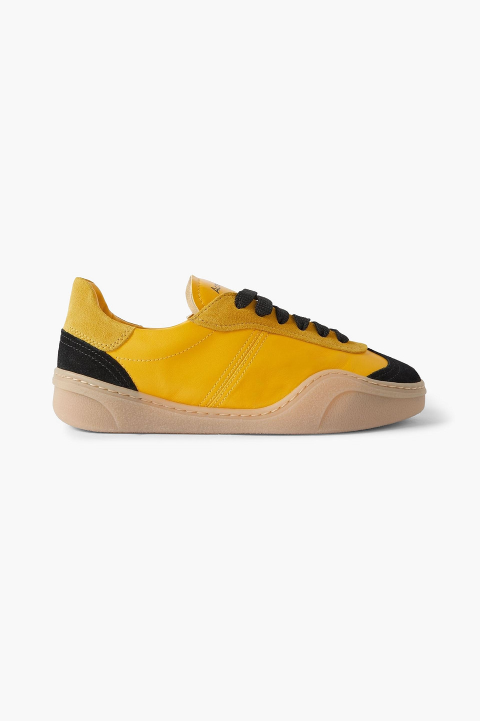 Acne Studios Suede And Leather Sneakers In Yellow