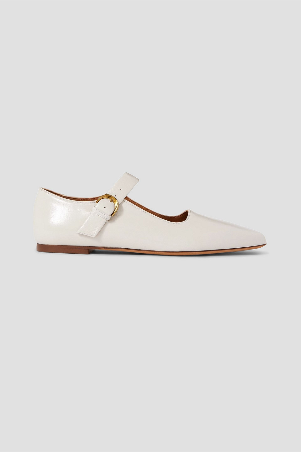Emme Parsons Tramonto Glossed-leather Mary Jane Ballet Flats In White