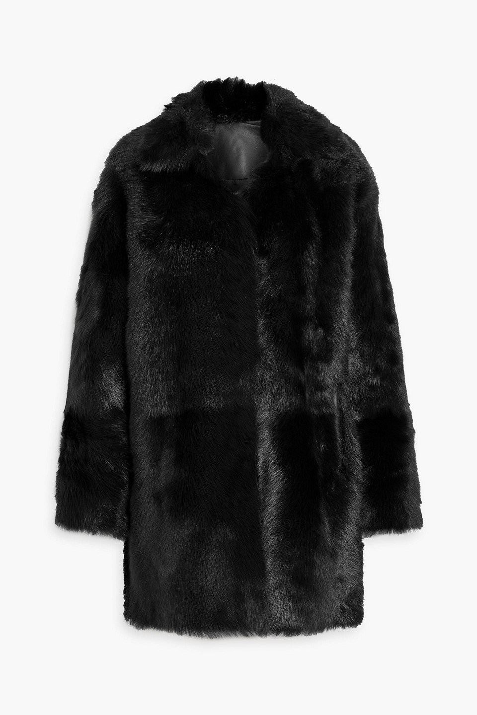 loulou de saison - ruben shearling coat - black - fr 38