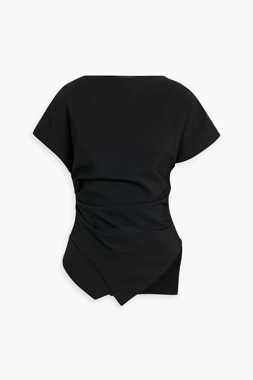 róhe - ruched crepe top - black - de 32