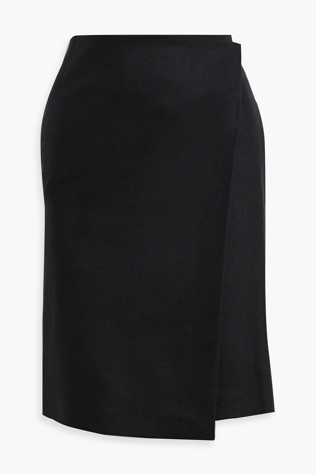 LOULOU DE SAISON Mason pinstriped wool-blend flannel wrap skirt
