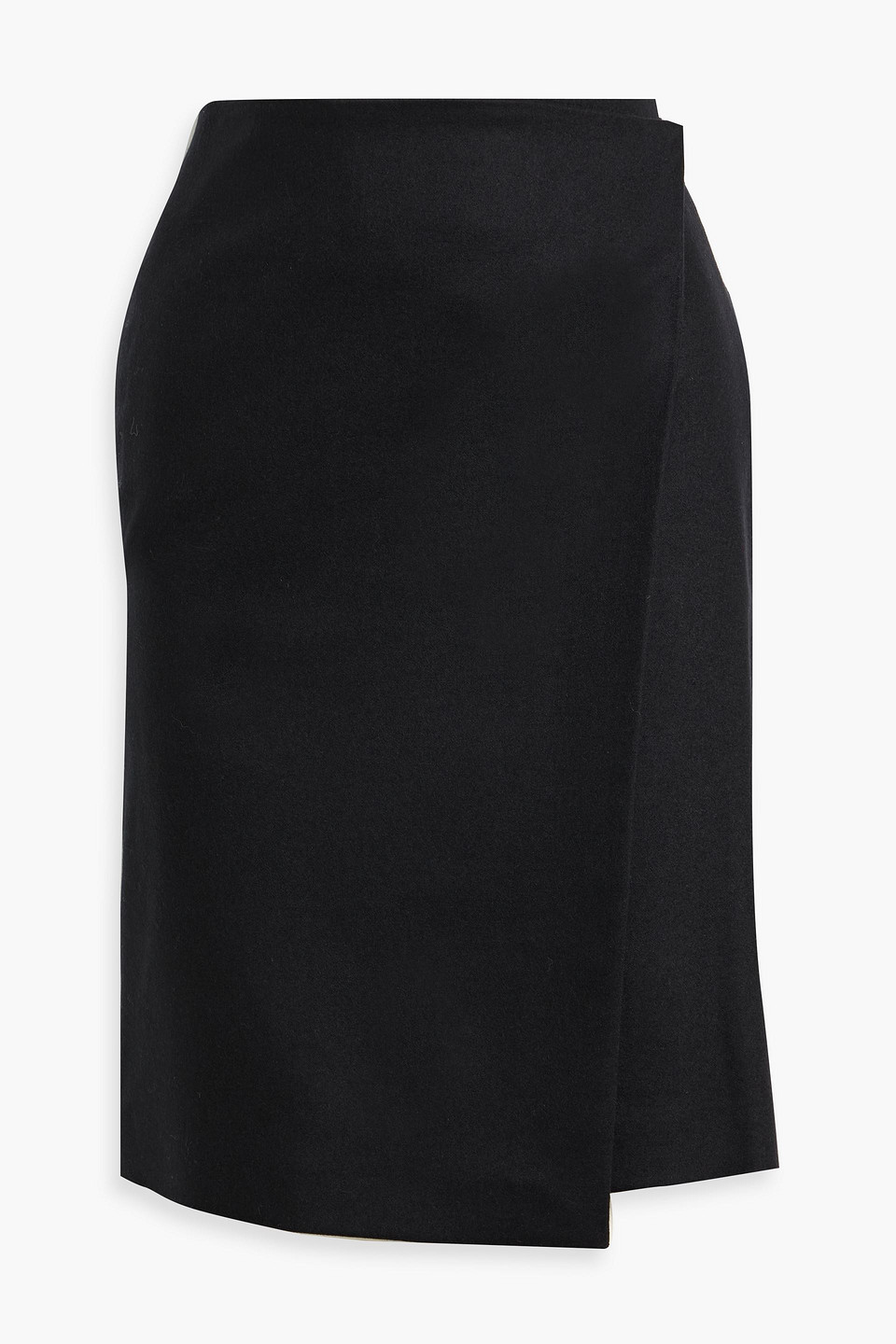 Loulou De Saison Jil Wool-blend Felt Wrap Skirt In Black