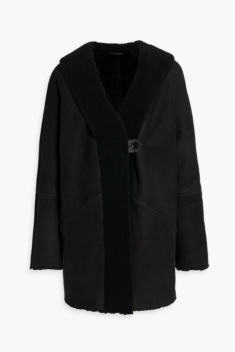 loulou de saison - isak shearling coat - black - fr 34