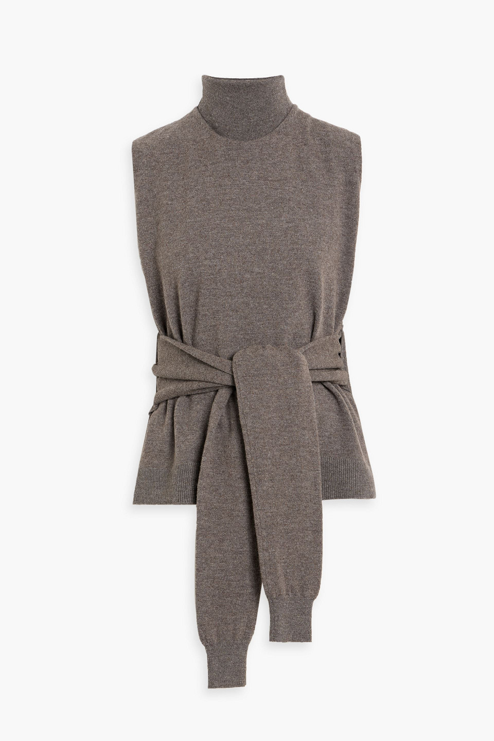 Rohe Layered Merino Wool-blend Turtleneck Top In Gray