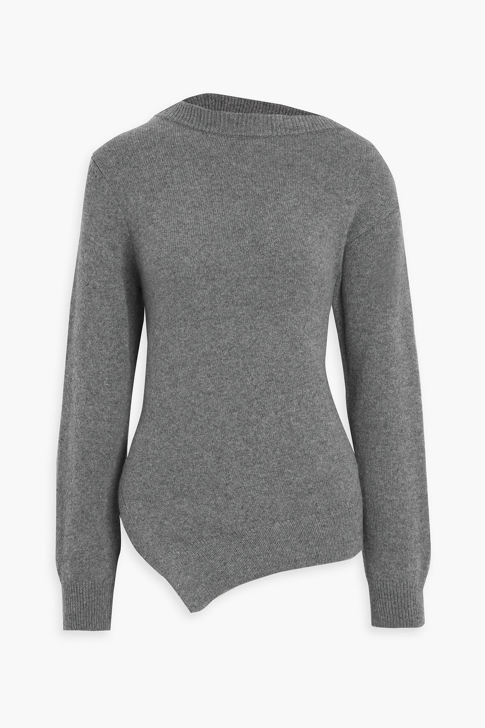 Rohe Asymmetric Wool And Cashmere-blend Sweater In Gray