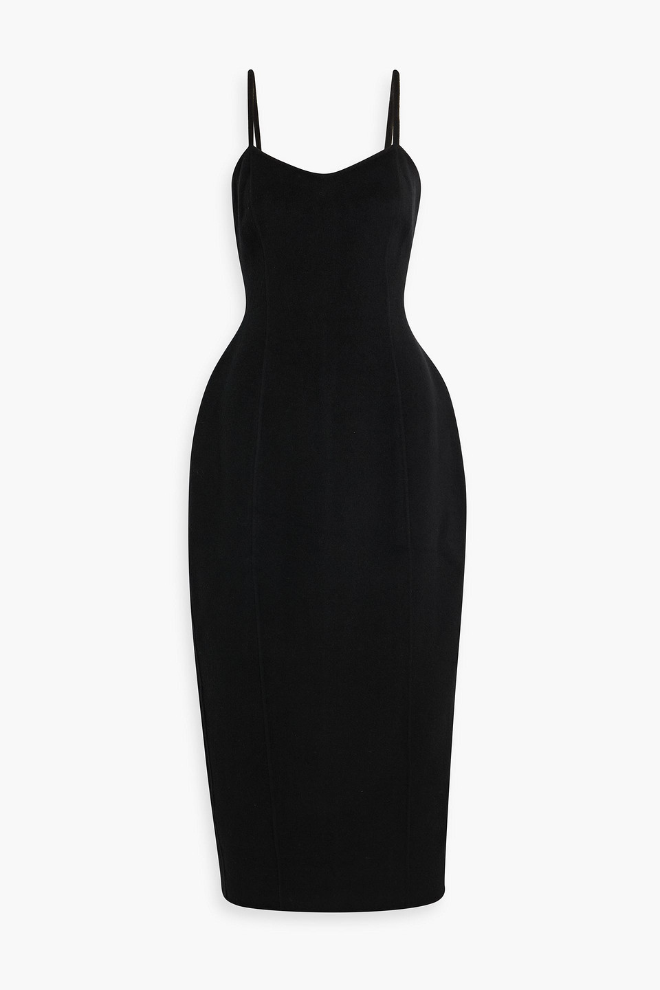 róhe - wool-felt midi dress - black - de 34
