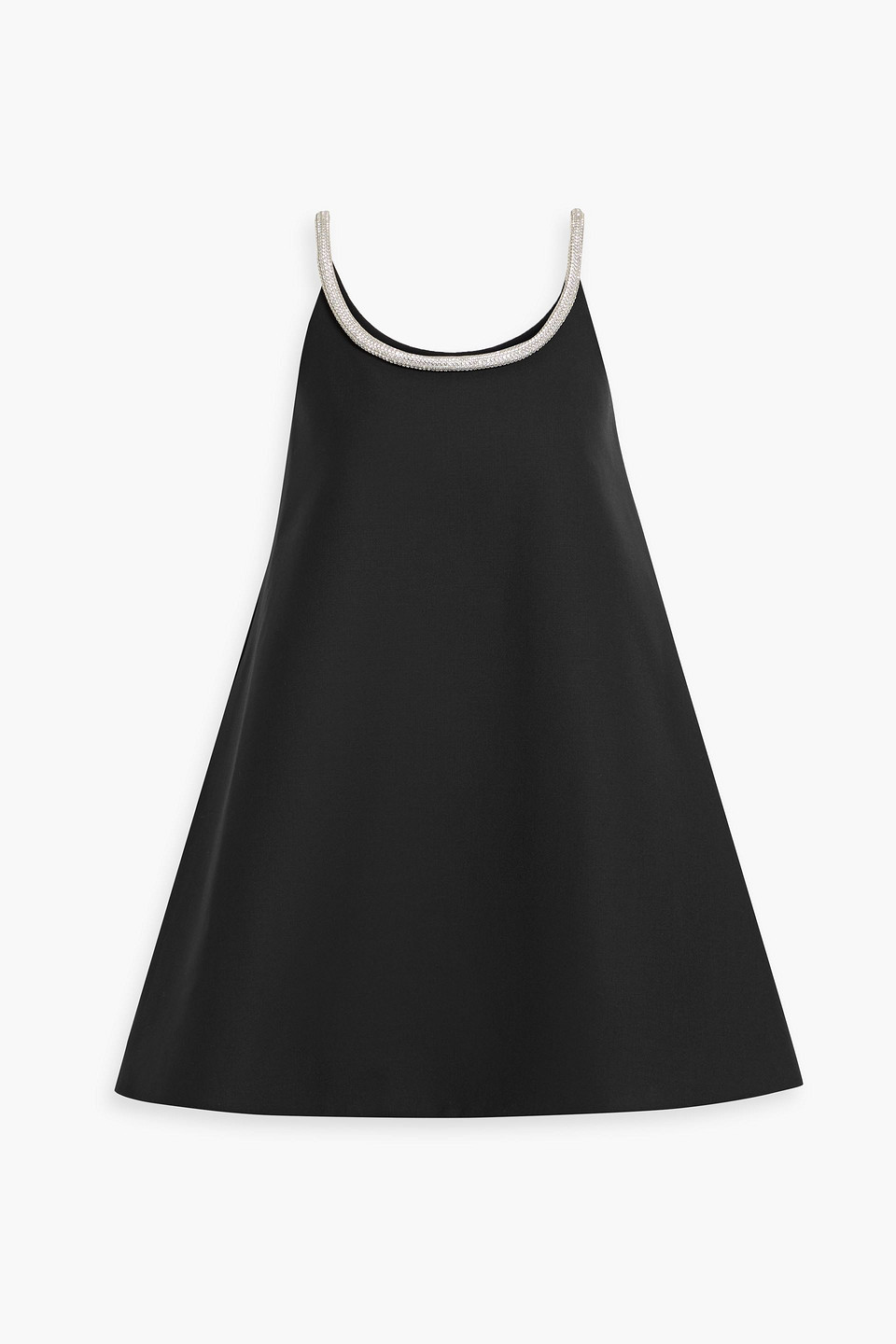 róhe - crystal-embellished wool-blend crepe mini dress - black - de 40