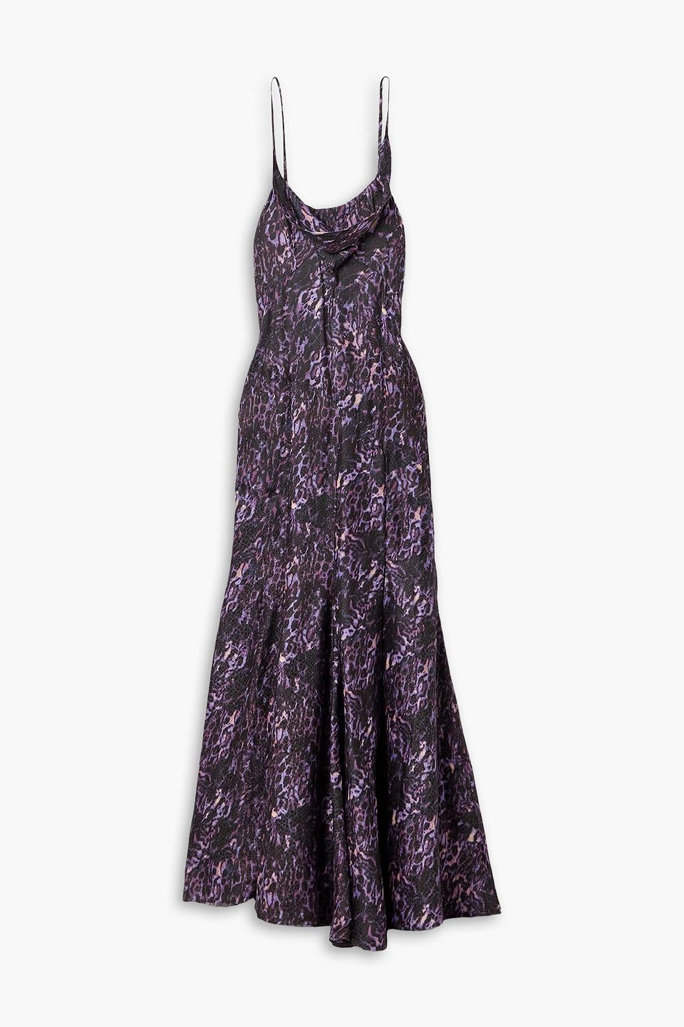 isabel marant - manelia draped printed fil coupé maxi dress - purple - fr 34