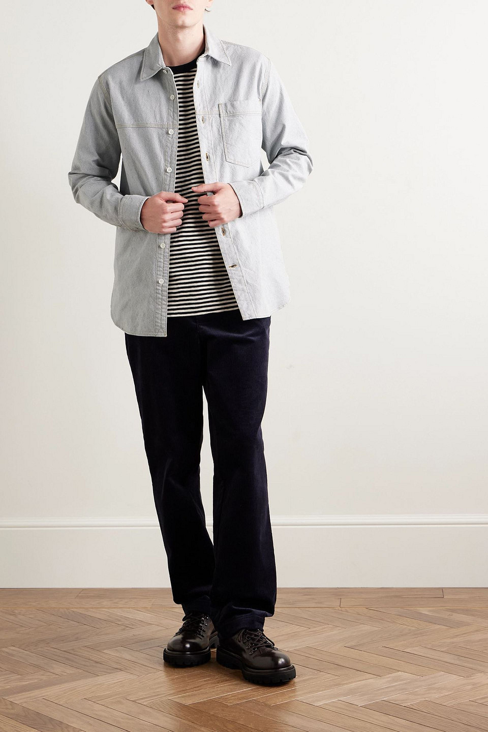  Mr P. - Canvas Overshirt - Blue - S 