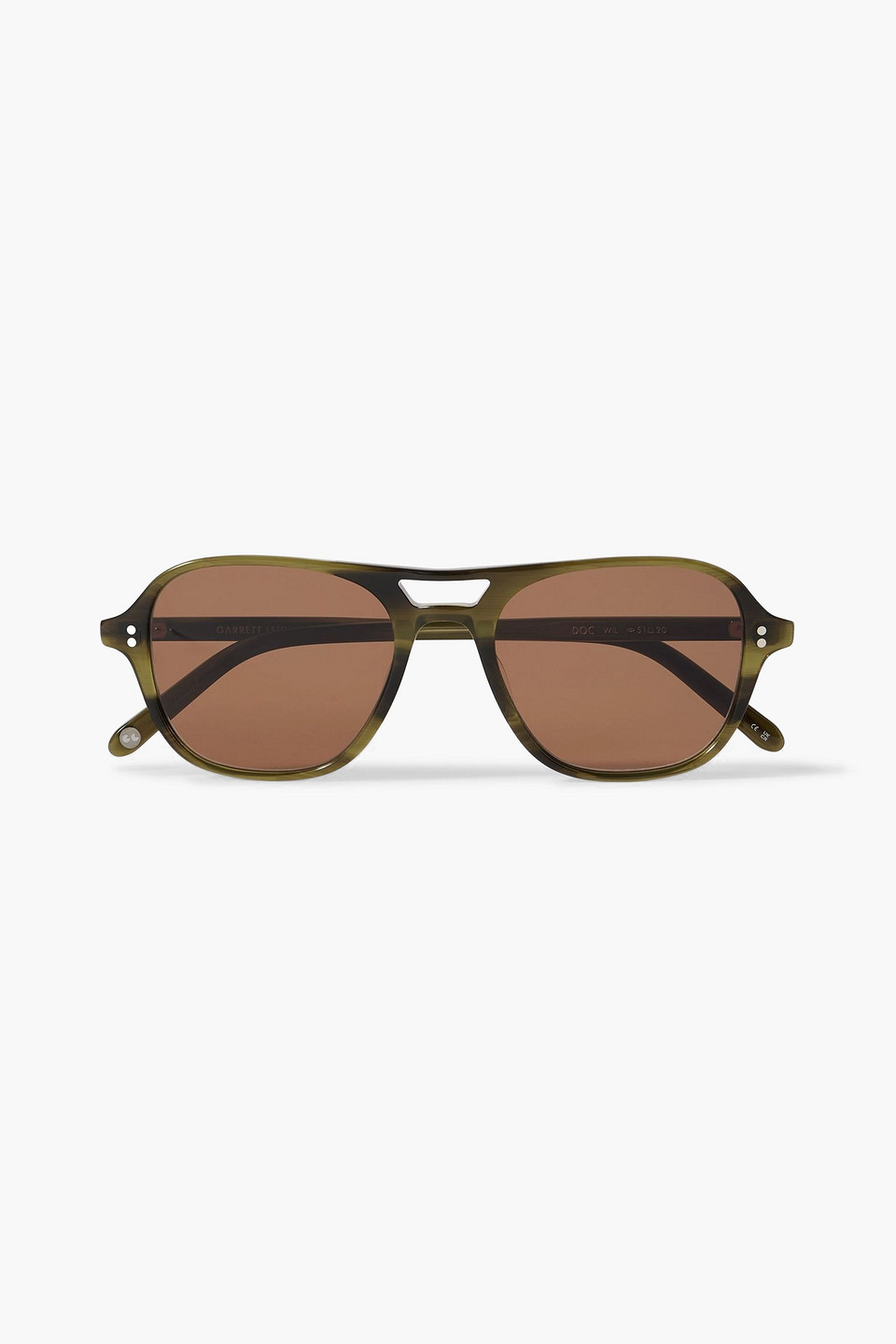 Garrett Leight California Optical Doc Aviator-style Acetate Sunglasses In Green