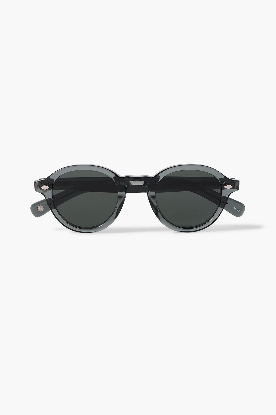 Garrett Leight California Optical Flipper Round-frame Acetate Sunglasses In Gray