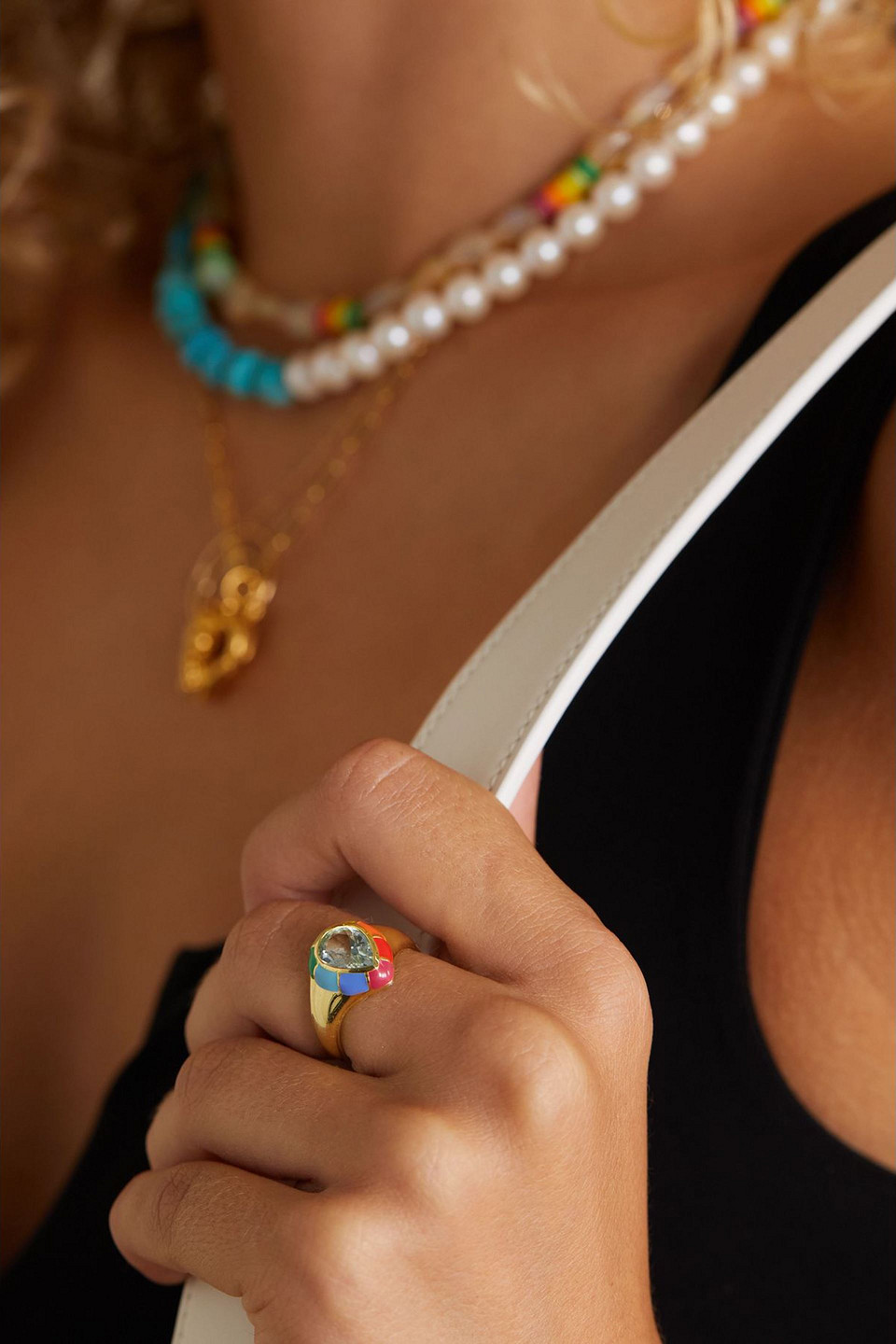  Fry Powers - Spectrum Ring Aus Gold-vermeil Mit Topaz Und Emaille - Metallic - Us 3 