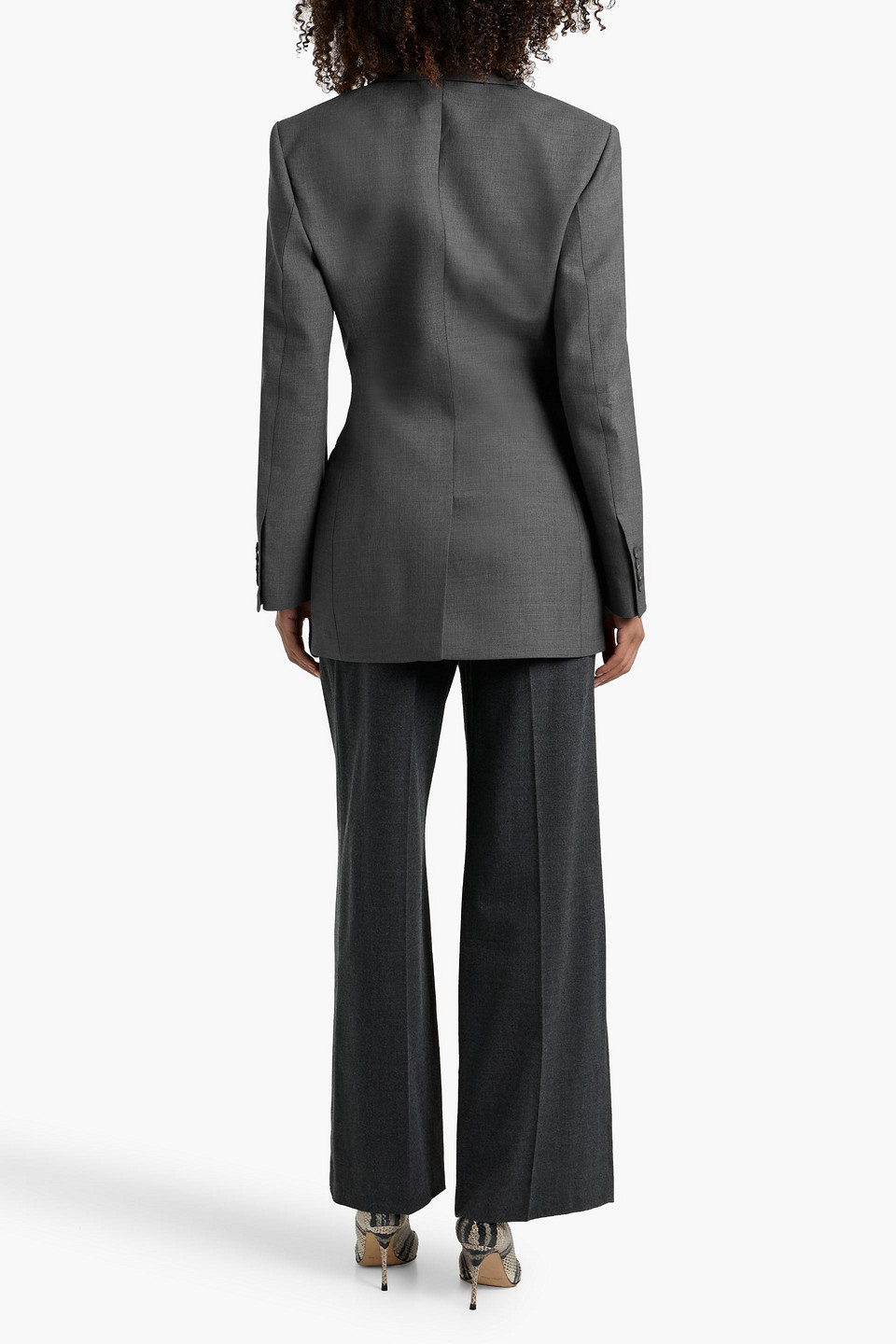 Rohe Double-breasted Wool-blend Blazer In Gray