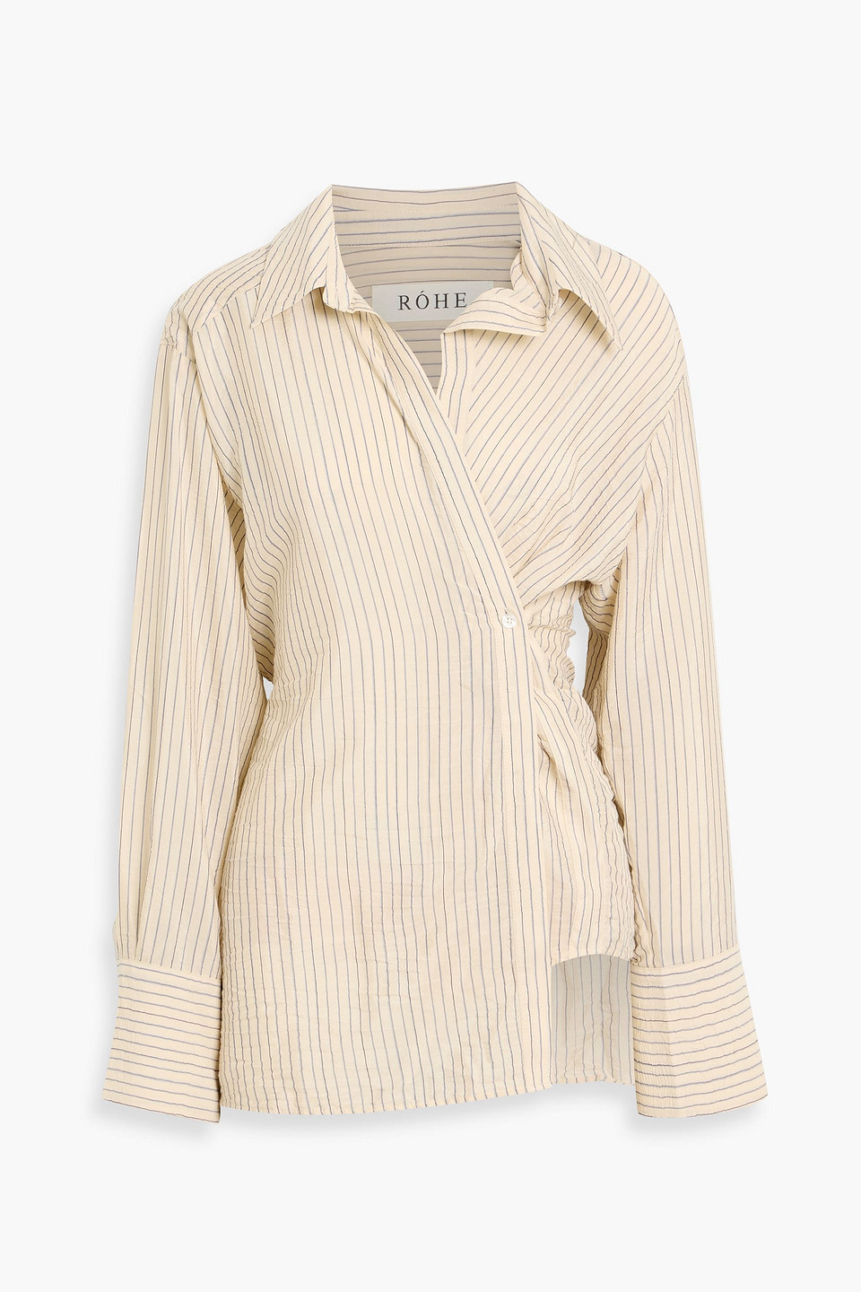 róhe - asymmetric striped crepon shirt - white - de 36