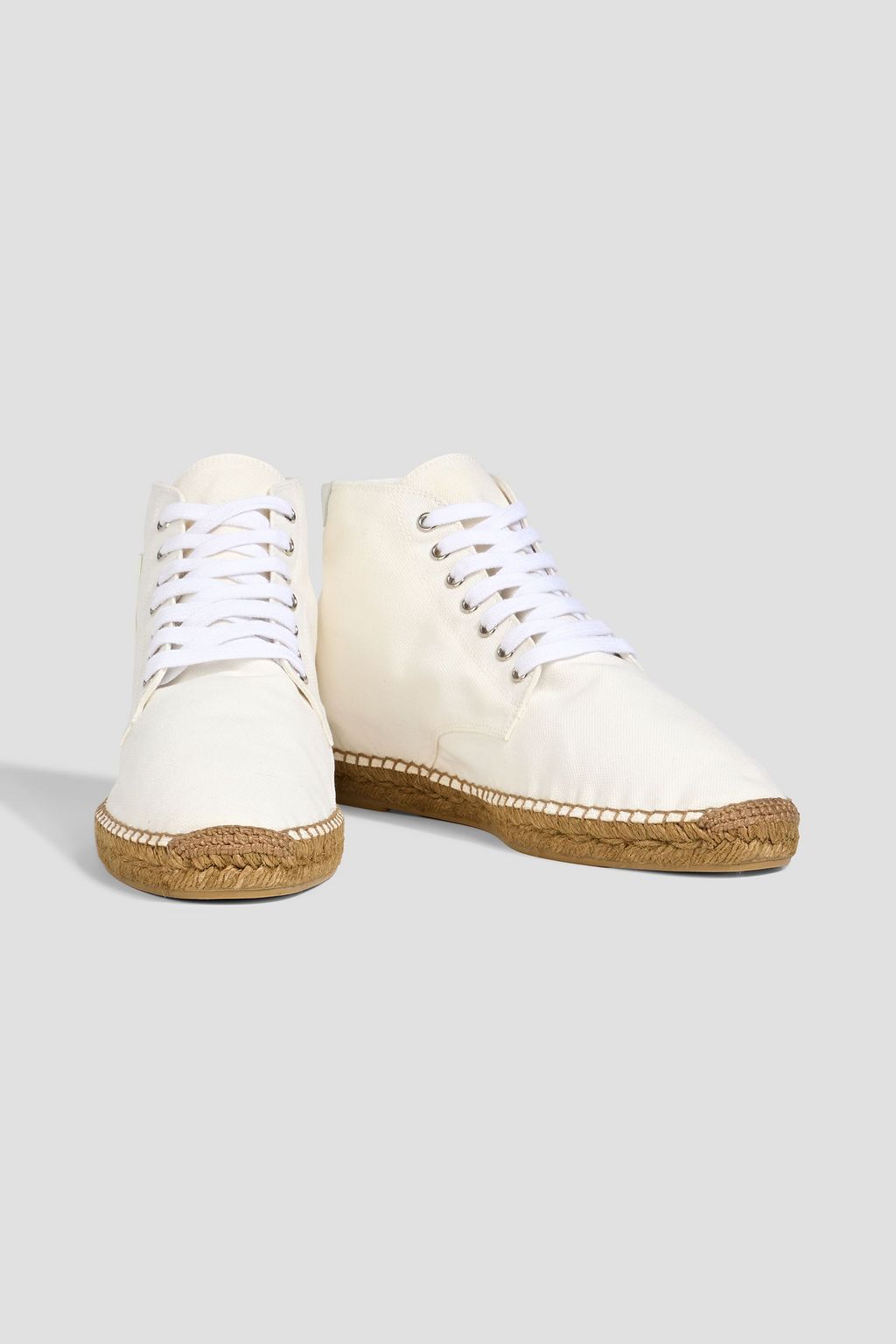 SAINT LAURENT Cassandre pebbled-leather espadrilles | THE OUTNET