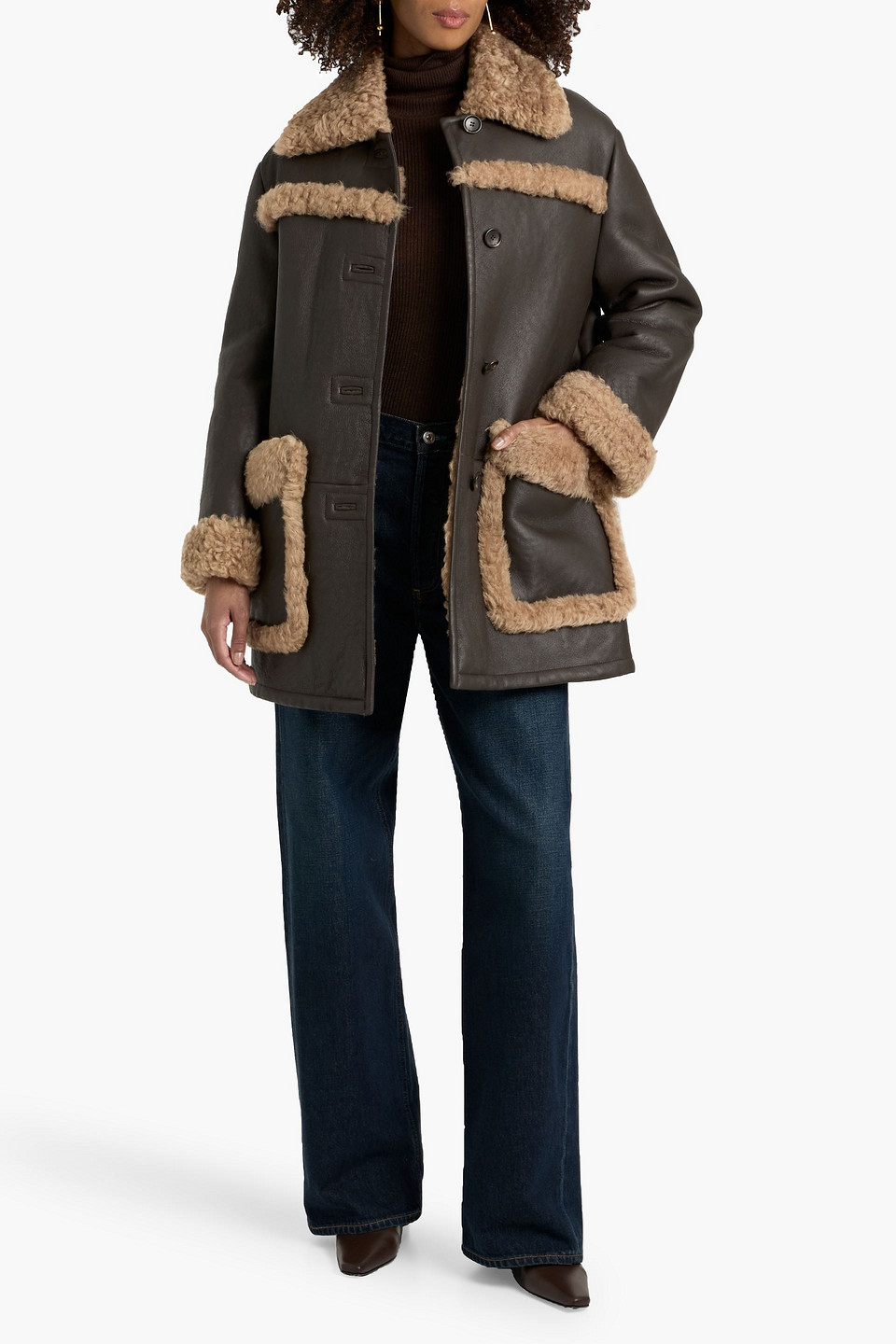 Bally Shearling Coat In Multi