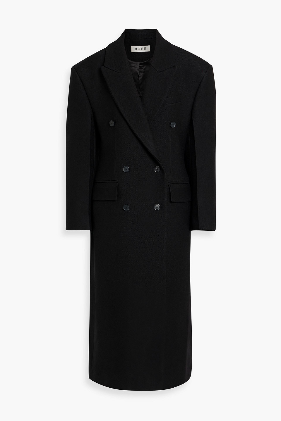 róhe - oversized double-breasted wool coat - black - de 40