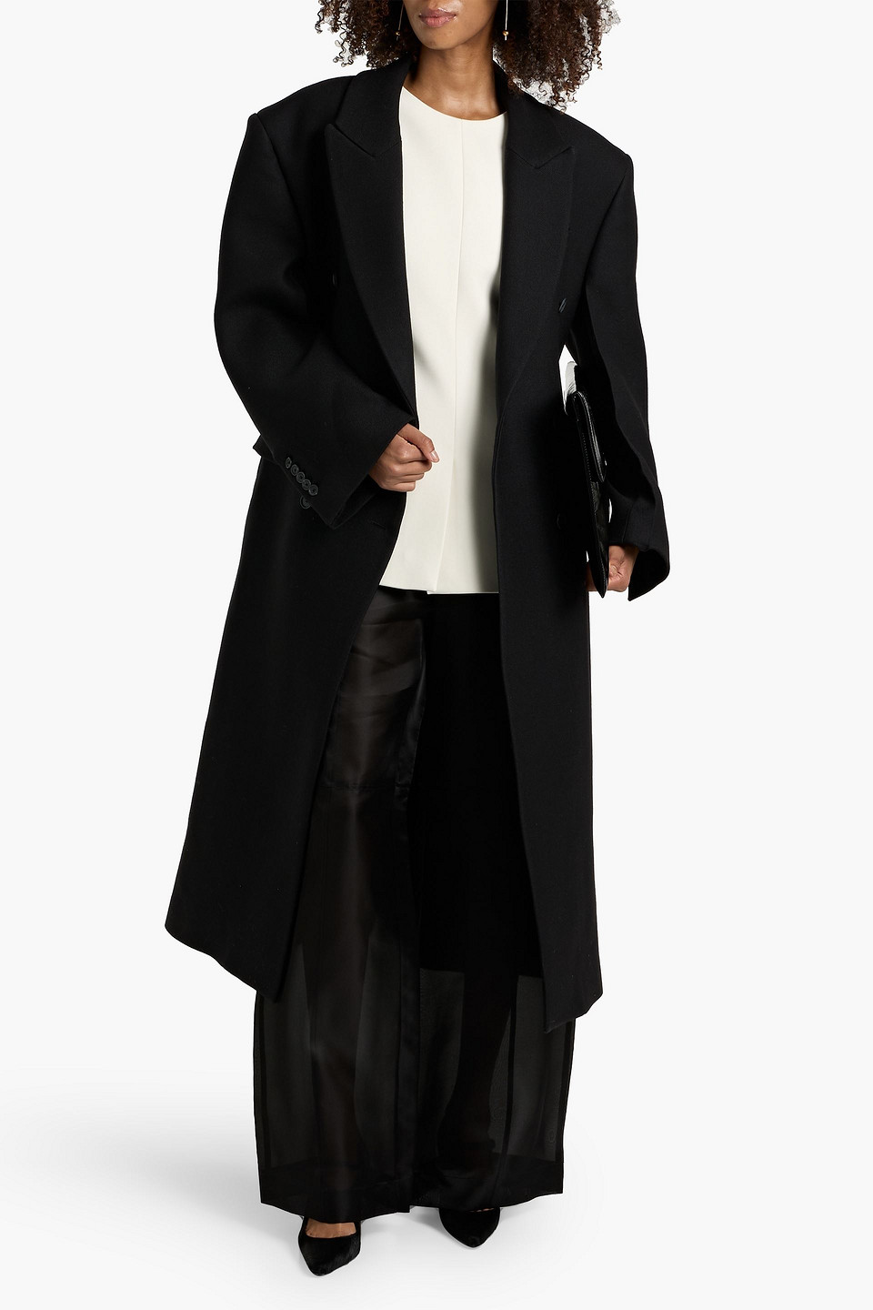 Rohe Oversized Double-breasted Wool Coat In Black