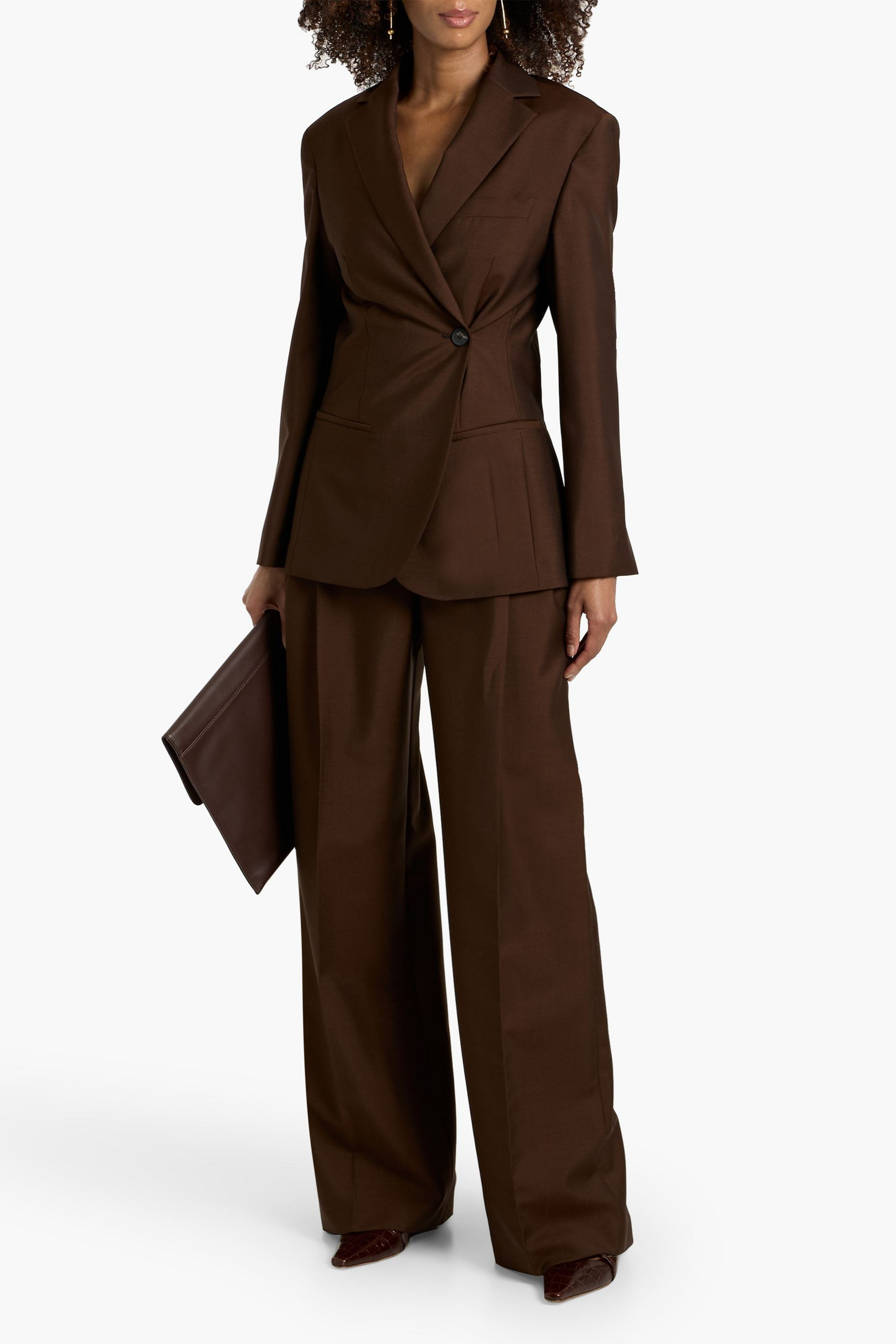 Róhe Double-breasted wool and mohair-blend blazer