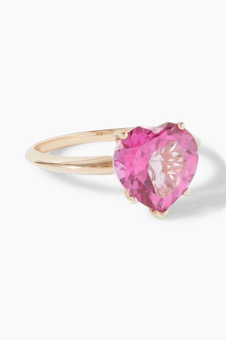 Fry Powers Rainbow Heart 14-karat Gold Topaz Ring
