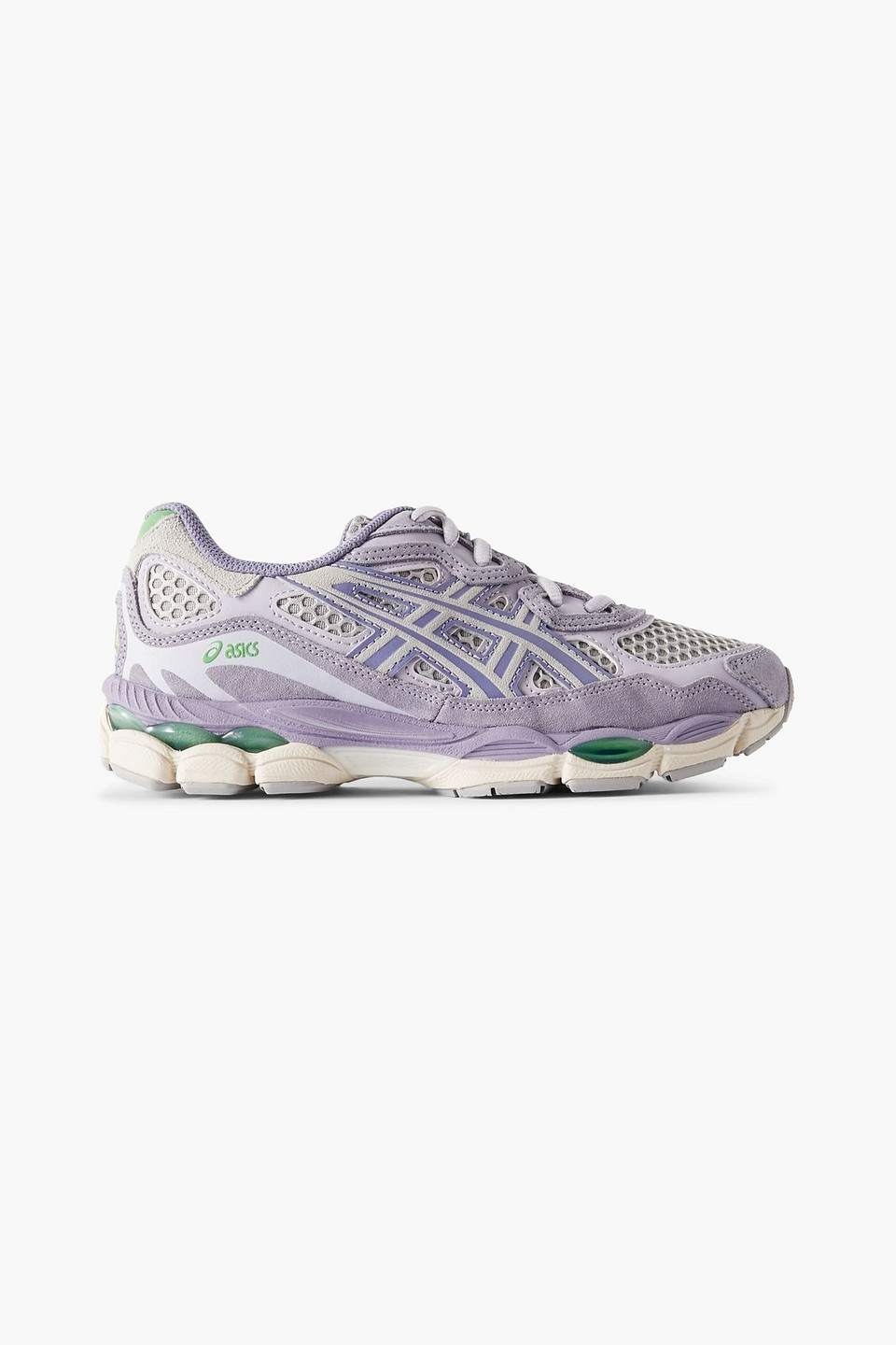 asics - gel-nyc leather and suede-trimmed mesh sneakers - purple - 8.5w/ 7m