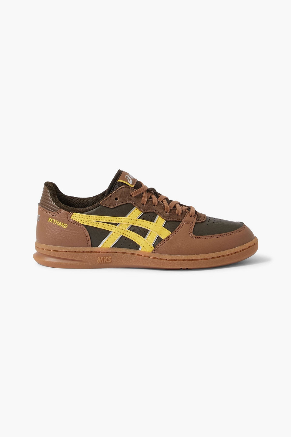 Asics Skyhand Og Leather And Suede Sneakers In Brown