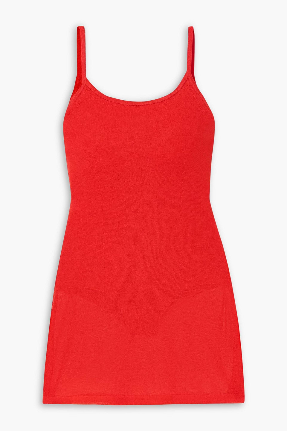 Jacquemus Roupao Stretch-mesh Mini Dress In Red