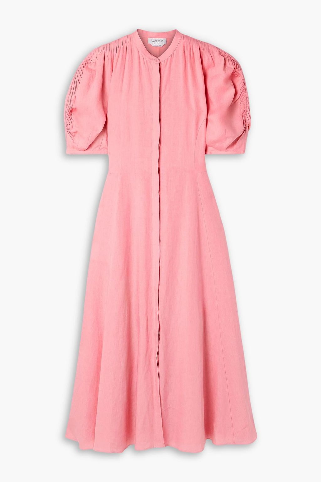 Gabriela Hearst Arabella pintucked linen maxi dress - Women - Pink Dresses - IT 40