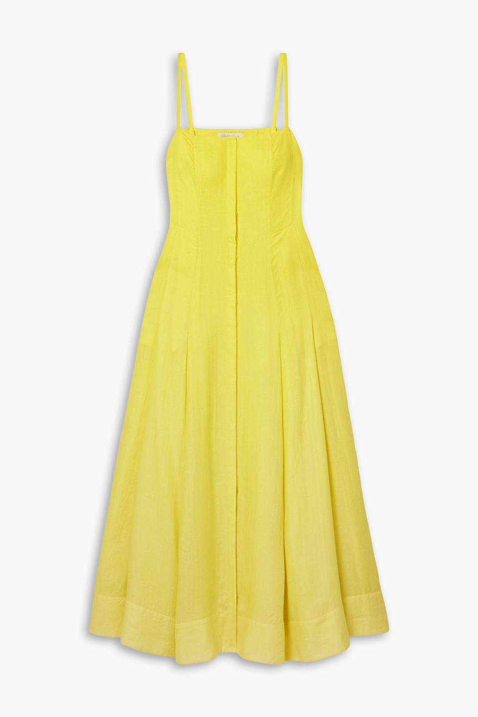 gabriela hearst - magritte herringbone cashmere and silk-blend maxi dress - yellow - it 42