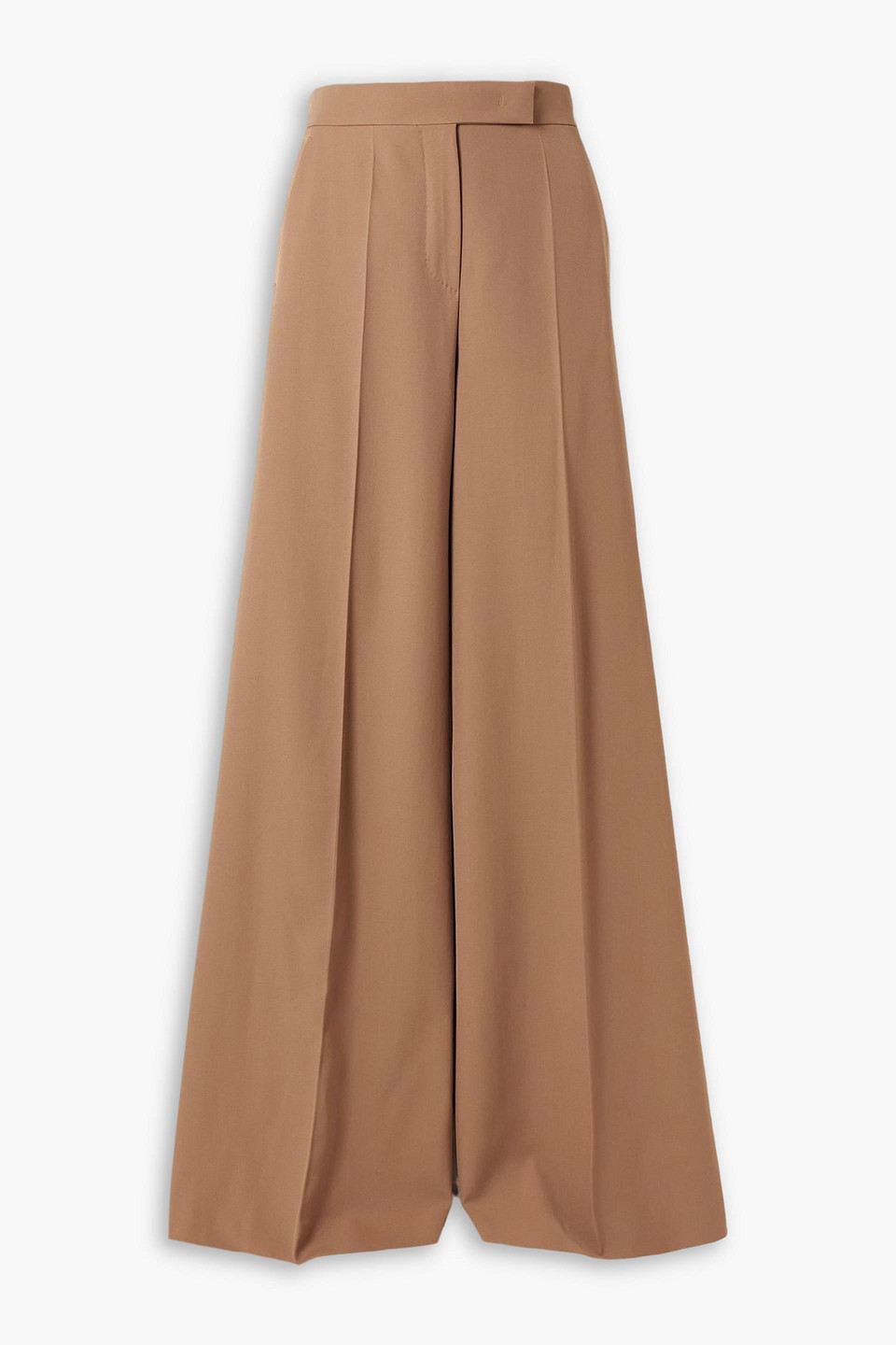 Max Mara Ninfa Wool-twill Wide-leg Pants In Brown