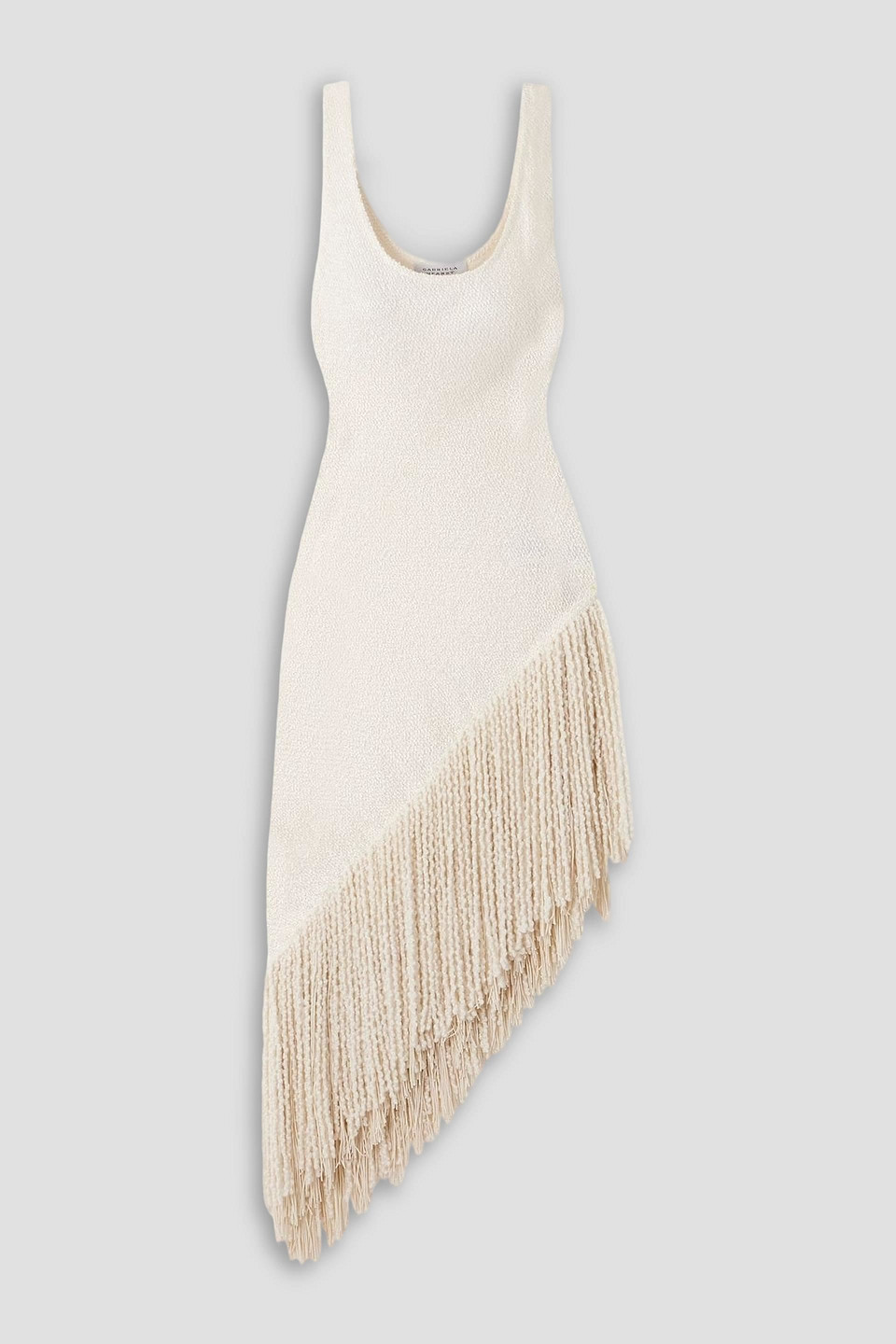 gabriela hearst - ursin fringed silk-bouclé top - white - it 40