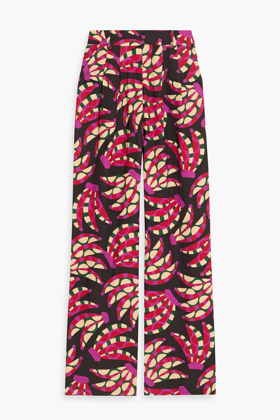 Farm Rio Printed Lyocell And Cotton-blend Wide-leg Pants In Multi
