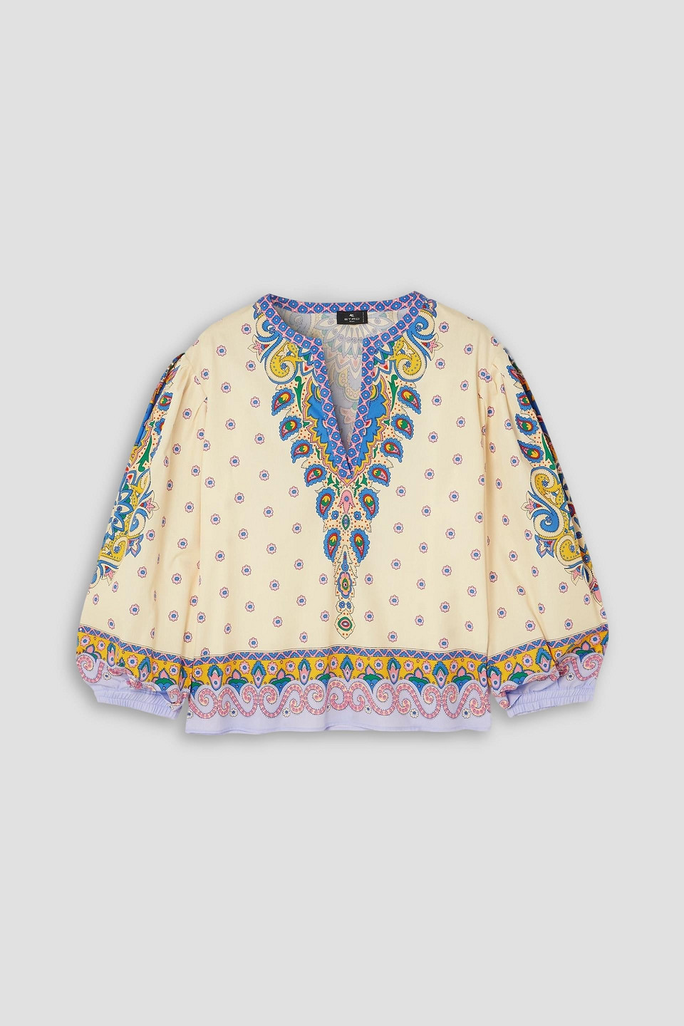 etro - printed cotton blouse - white - it 38