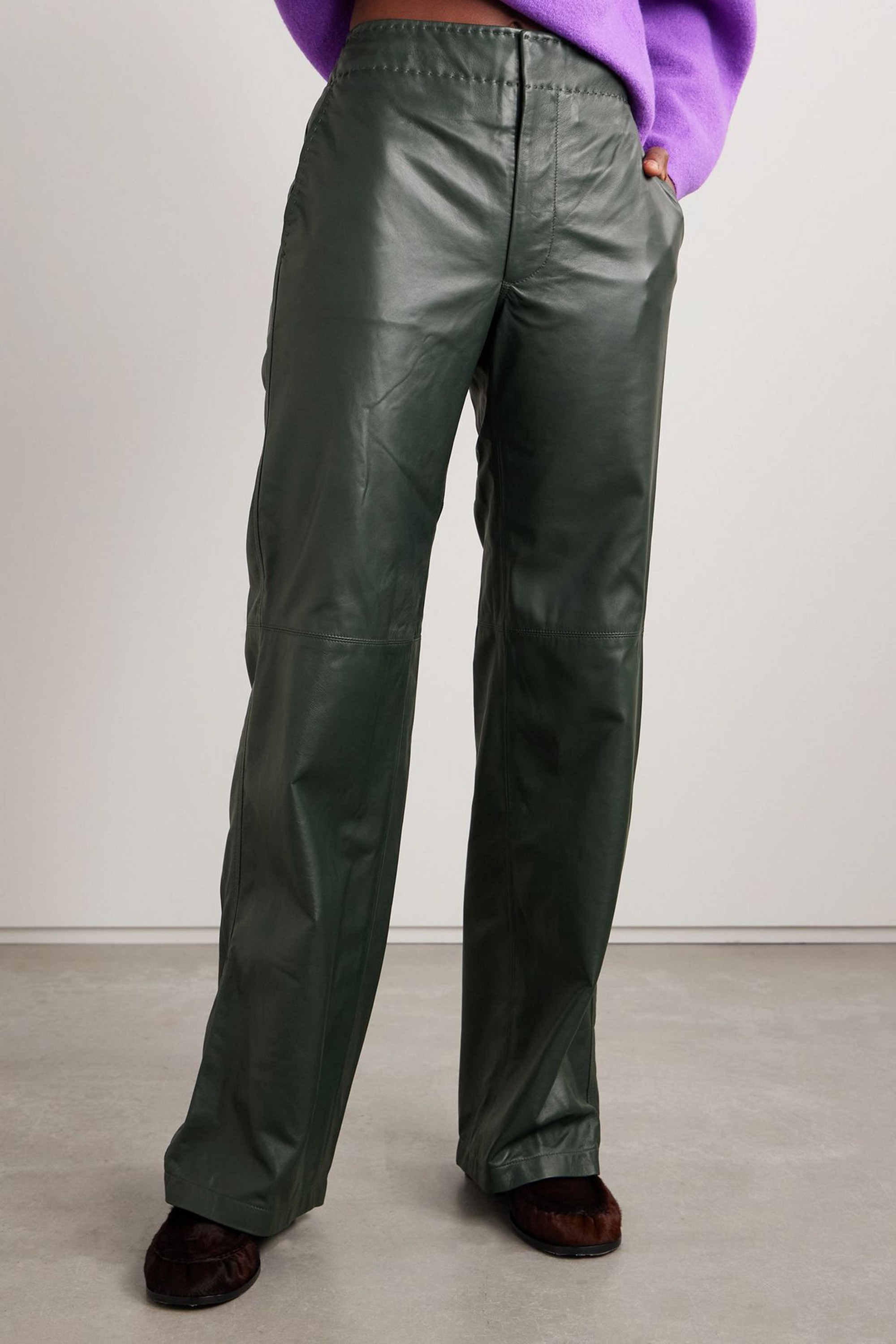 Ulla Johnson Lotti paneled leather wide-leg pants
