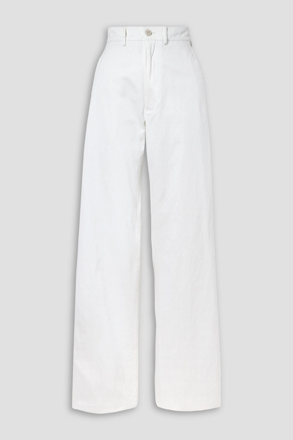 Dries Van Noten Cotton-sateen Straight-leg Pants In White