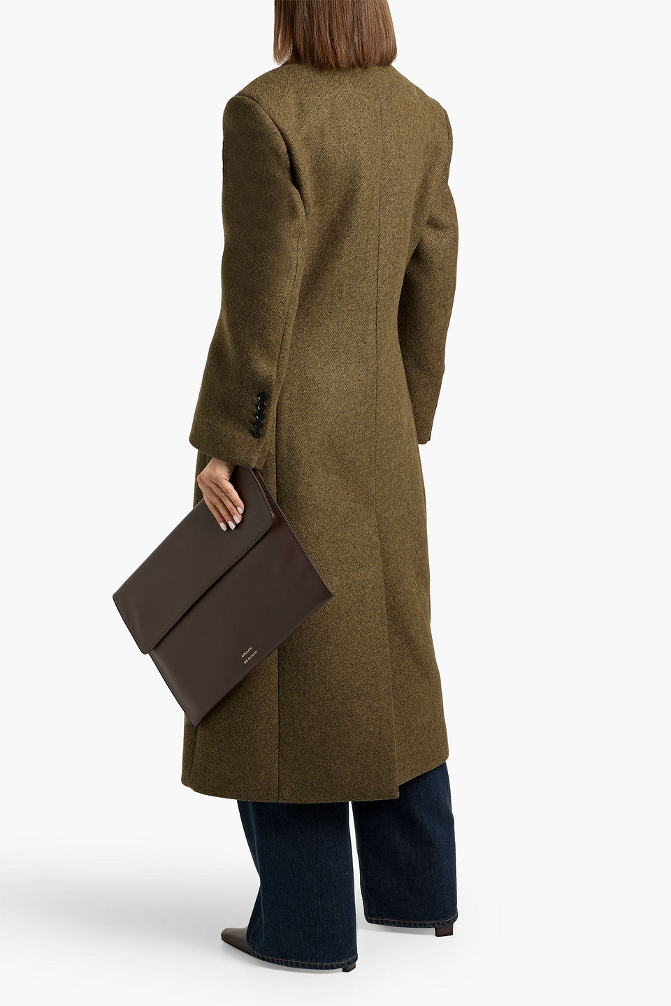 Rohe Double-breasted Wool-blend Felt Coat In Brown