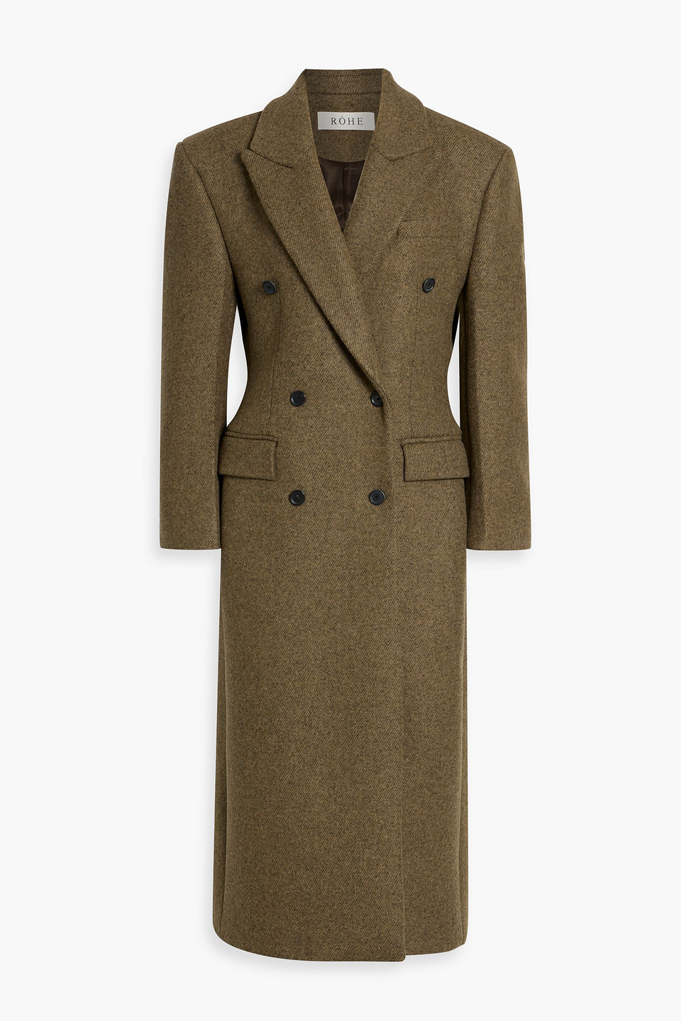 Rohe Double-breasted Wool-blend Felt Coat In Brown