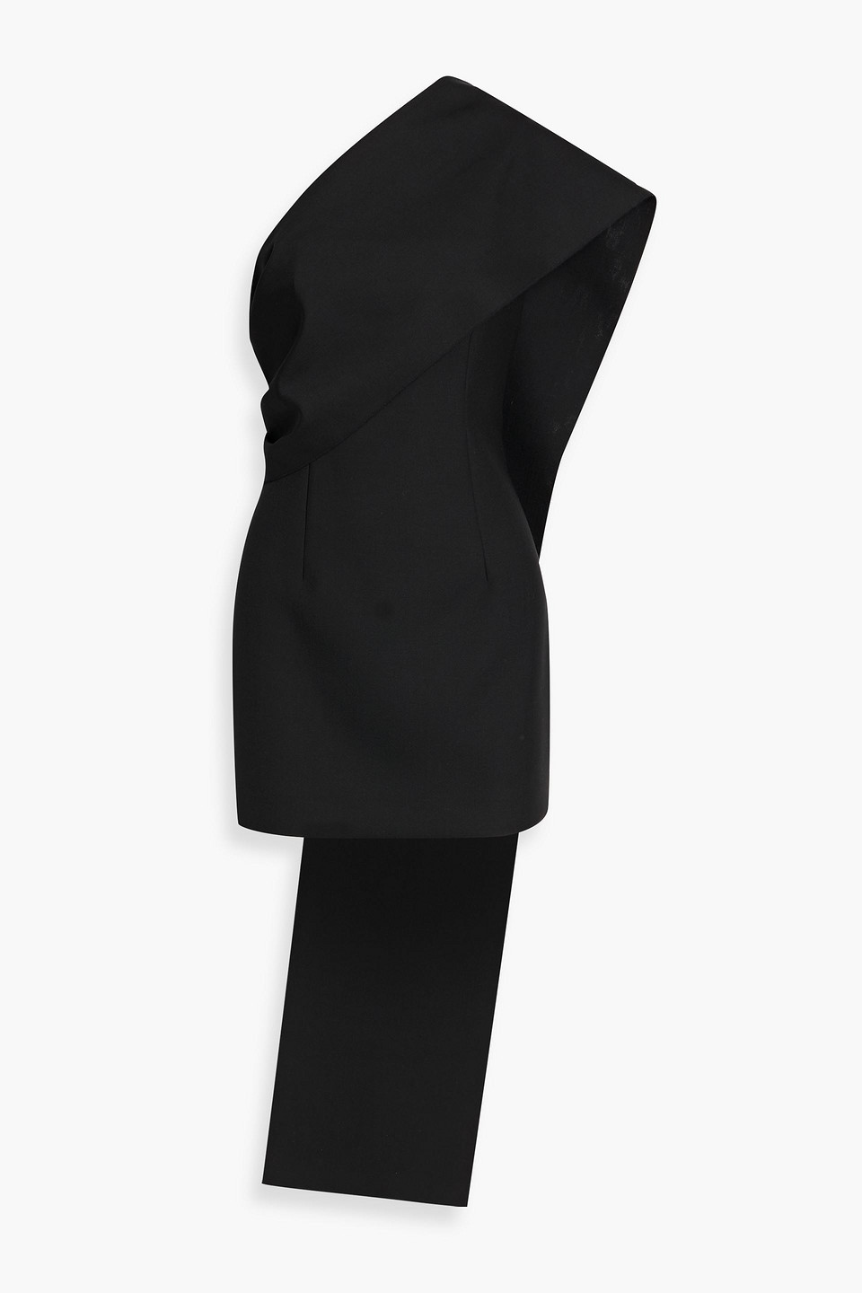 Rohe One-shoulder Draped Crepe Mini Dress In Black