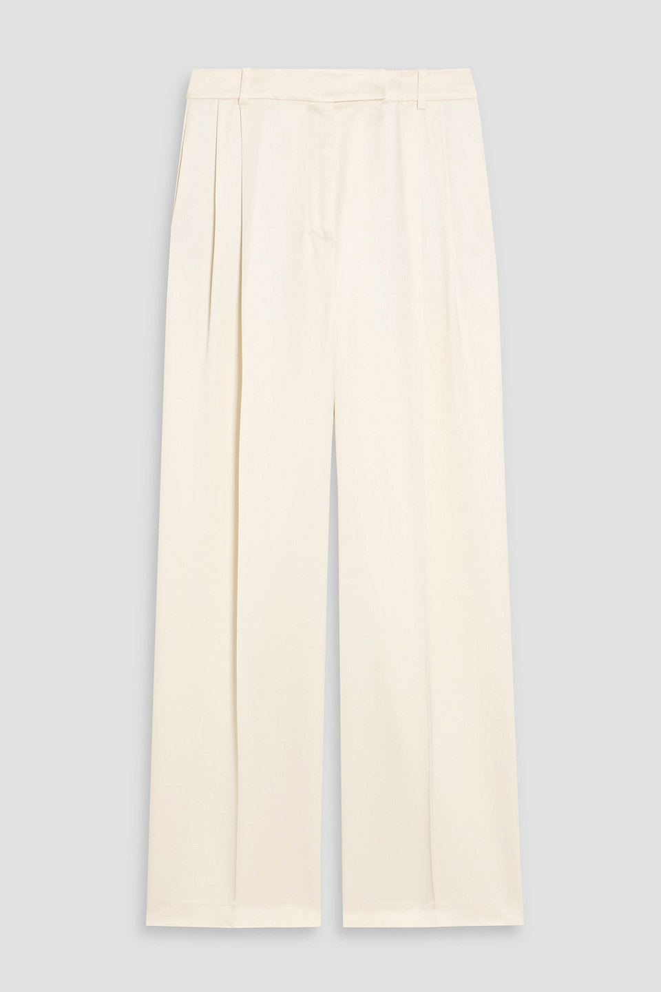 róhe - pleated satin wide-leg pants - white - de 38