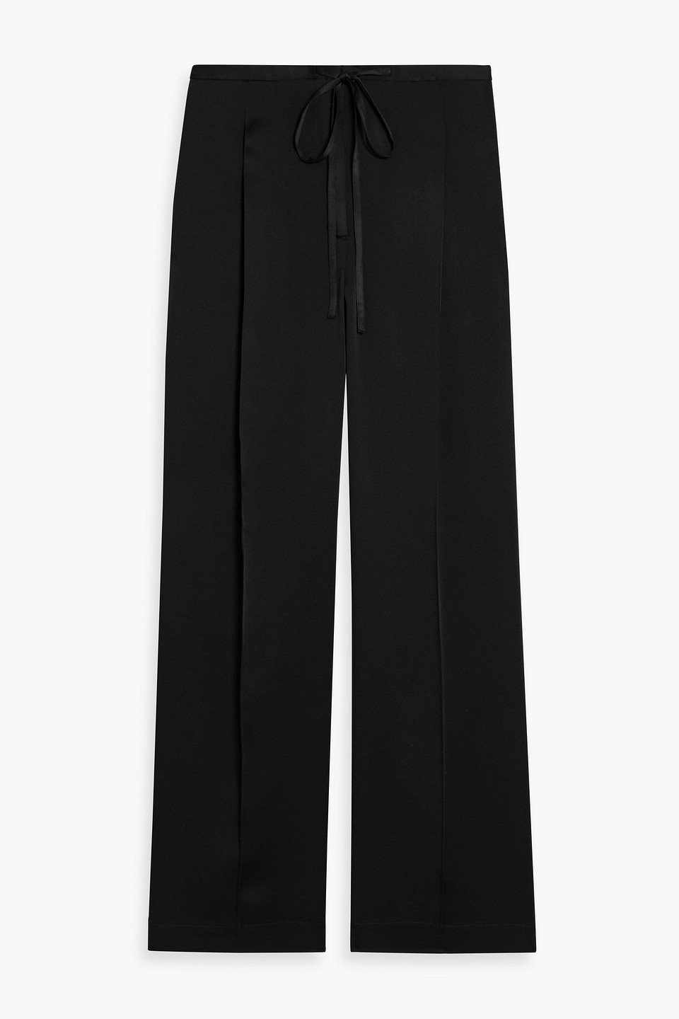 róhe - satin-crepe wide-leg pants - black - de 32