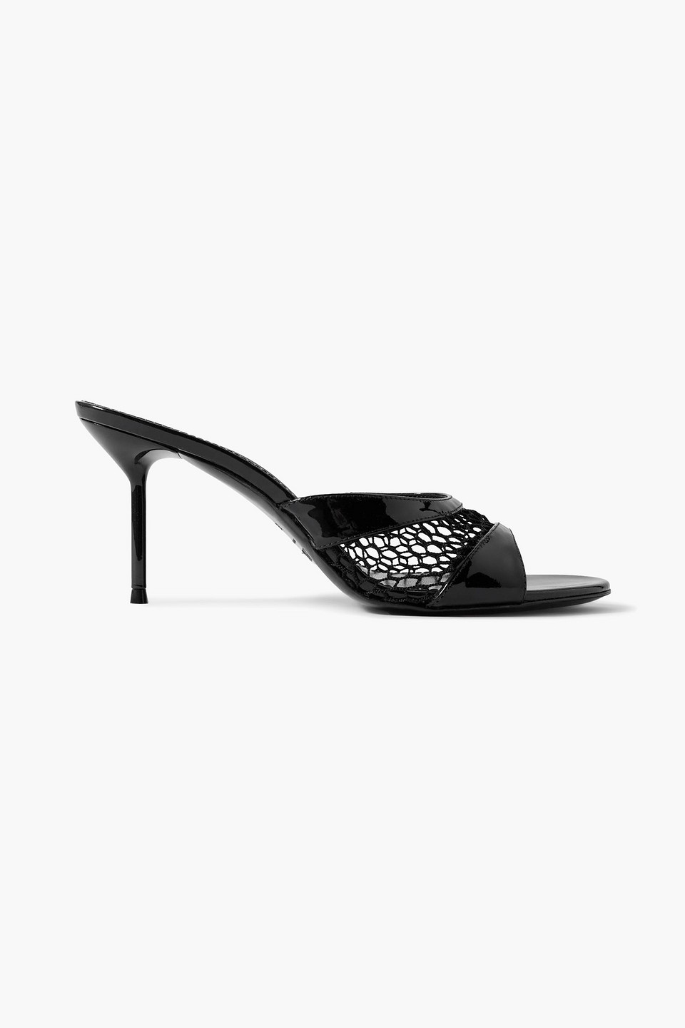 Paris Texas Lidia Patent-leather And Mesh Mules In Black