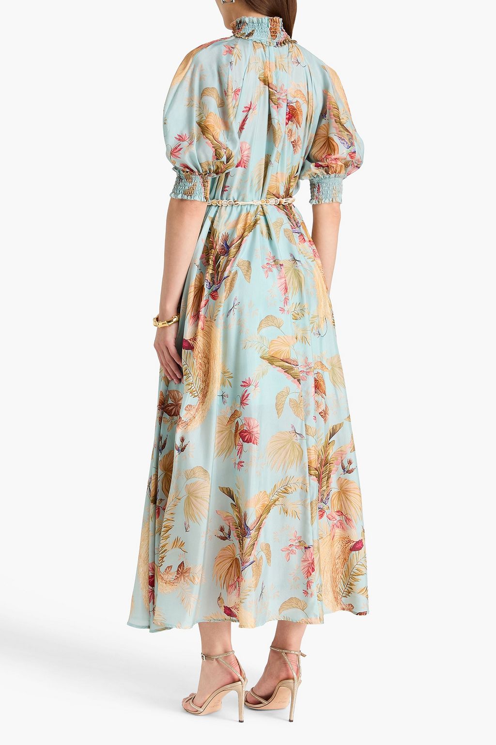 zimmermann sale silk dresses ZIMMERMANN Draped paisley-print linen and silk-blend midi dress