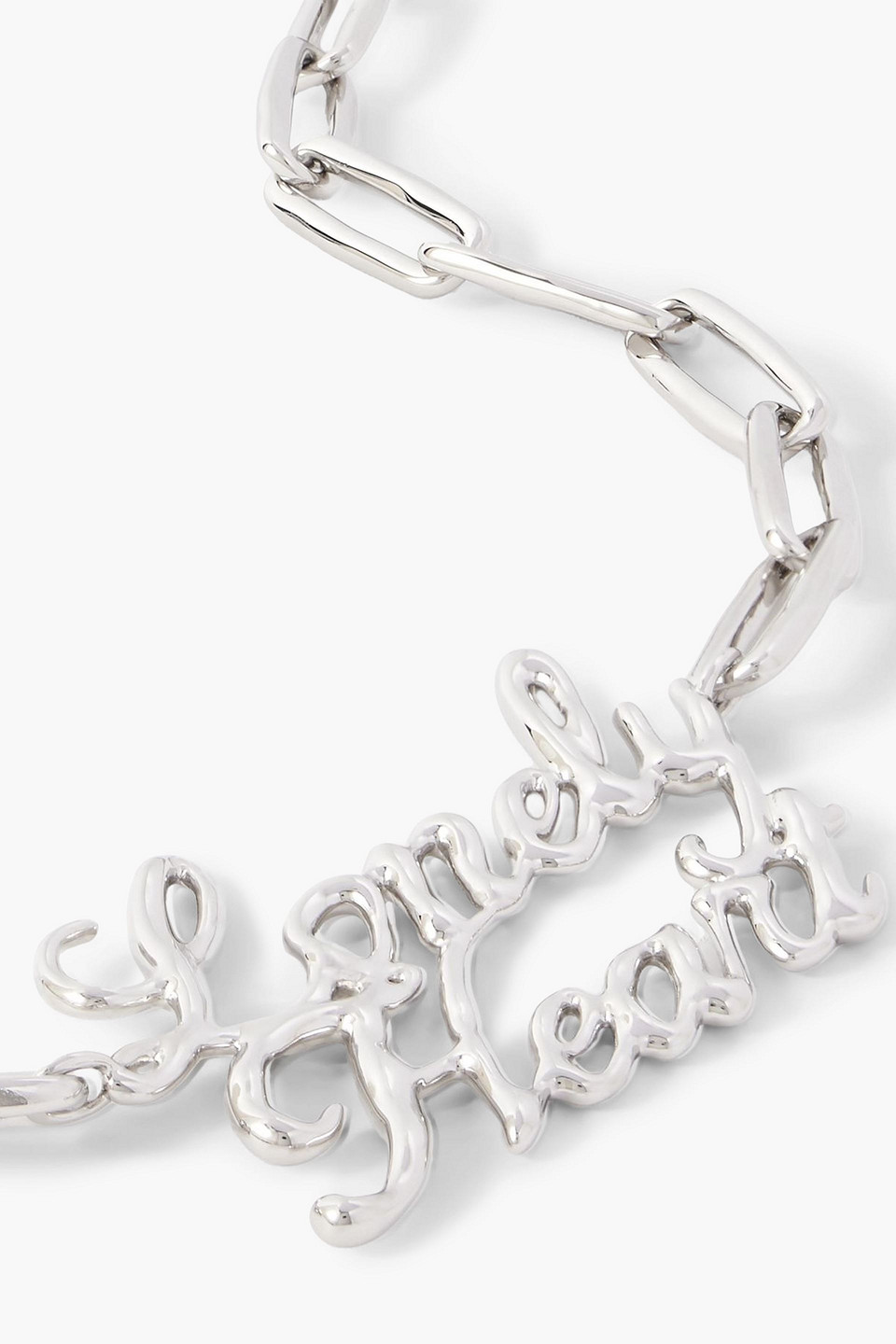 Jil Sander Lonely Heart Silver-tone Necklace In Black