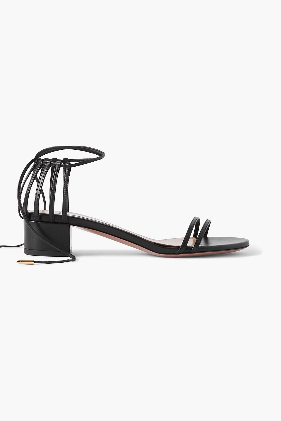 Aquazzura Straight To Heaven Leather Sandals In Black