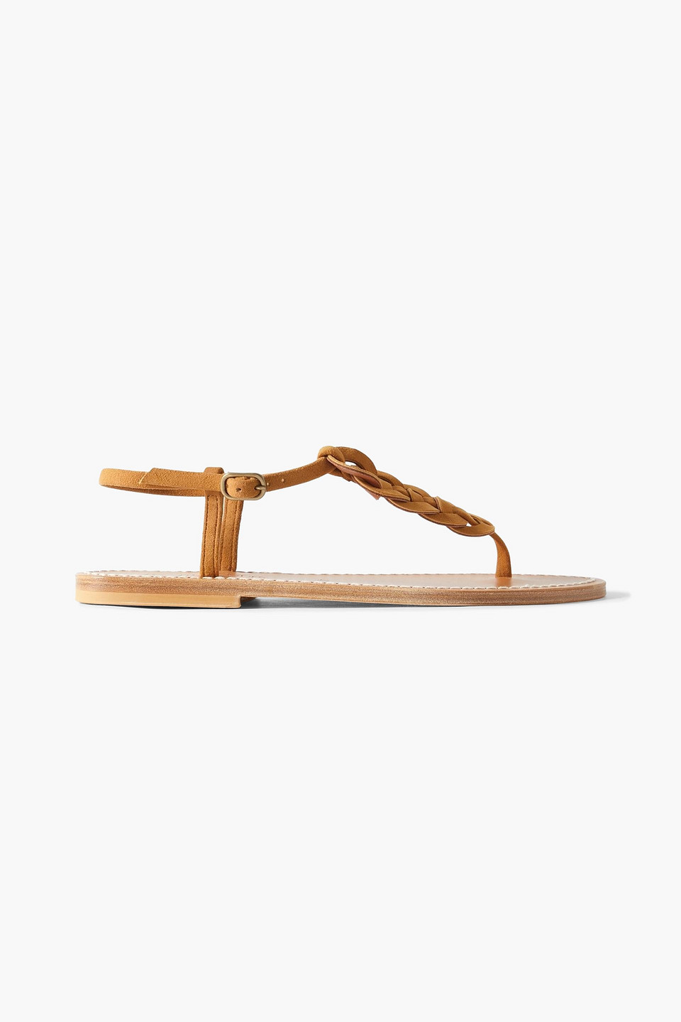 Kjacques Lemovis Woven Suede Sandals In Brown