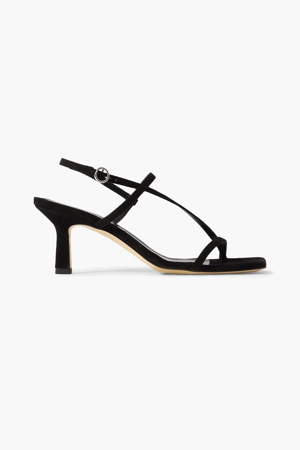 aeyde - elise suede slingback sandals - black - eu 40.5