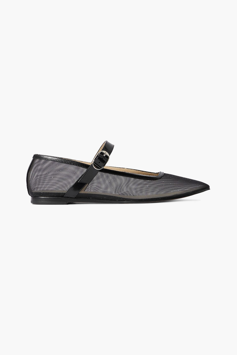 Le Monde Beryl Womens Black Round-toe Trimmed Mesh And Patent-leather Mary Jane Courts Eur 41 / 8 Uk In Multi