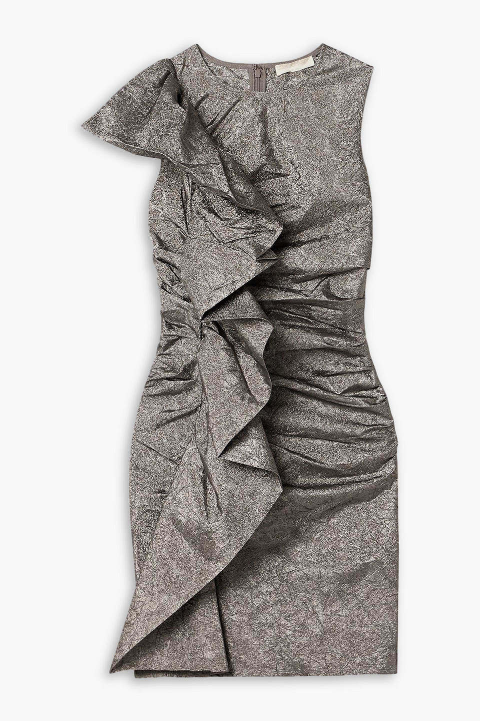 Ulla Johnson Estella Ruffled Metallic Crinkled-taffeta Mini Dress In Multi