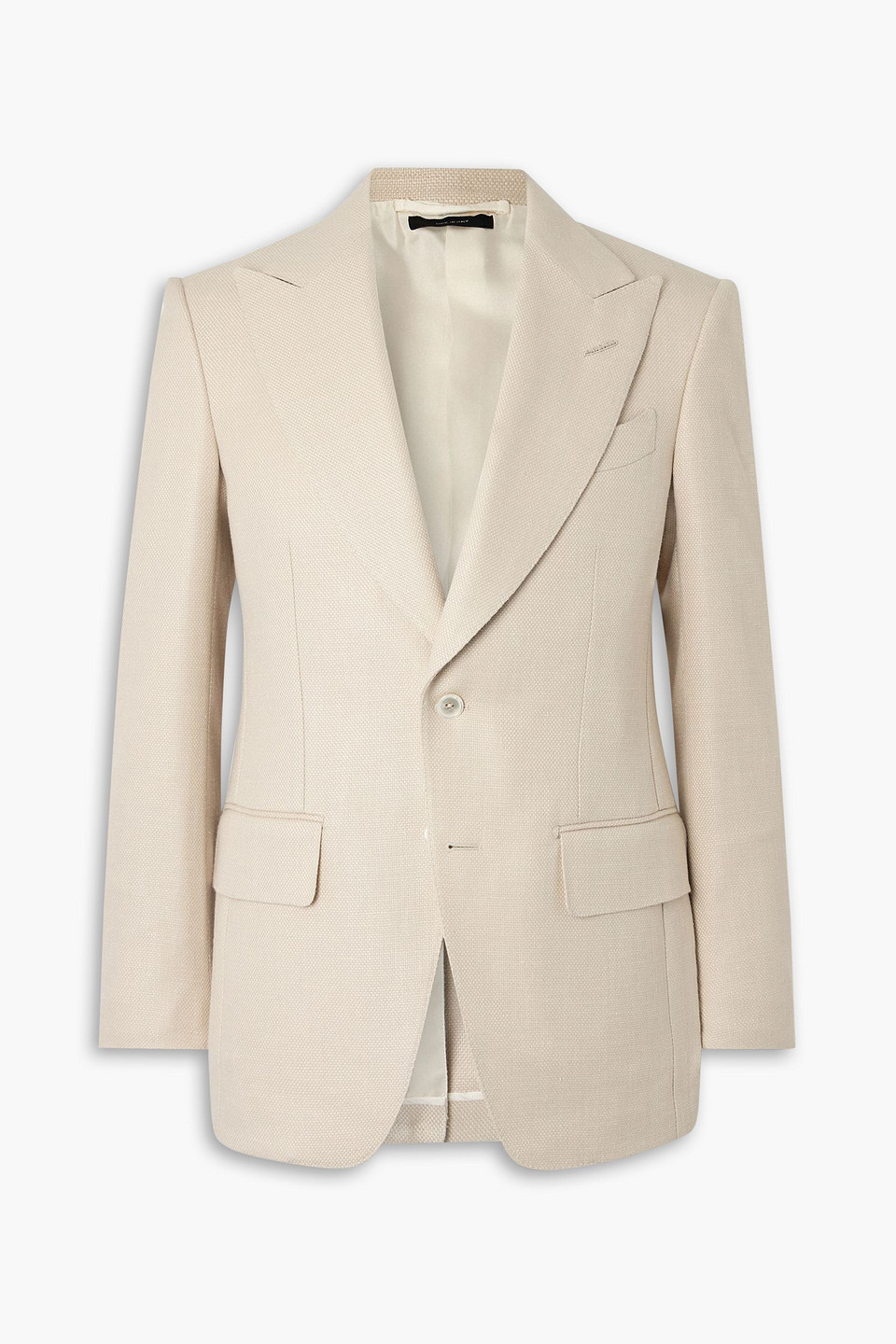 tom ford - atticus slim-fit basketweave wool, silk and linen-blend blazer - neutral - it 54